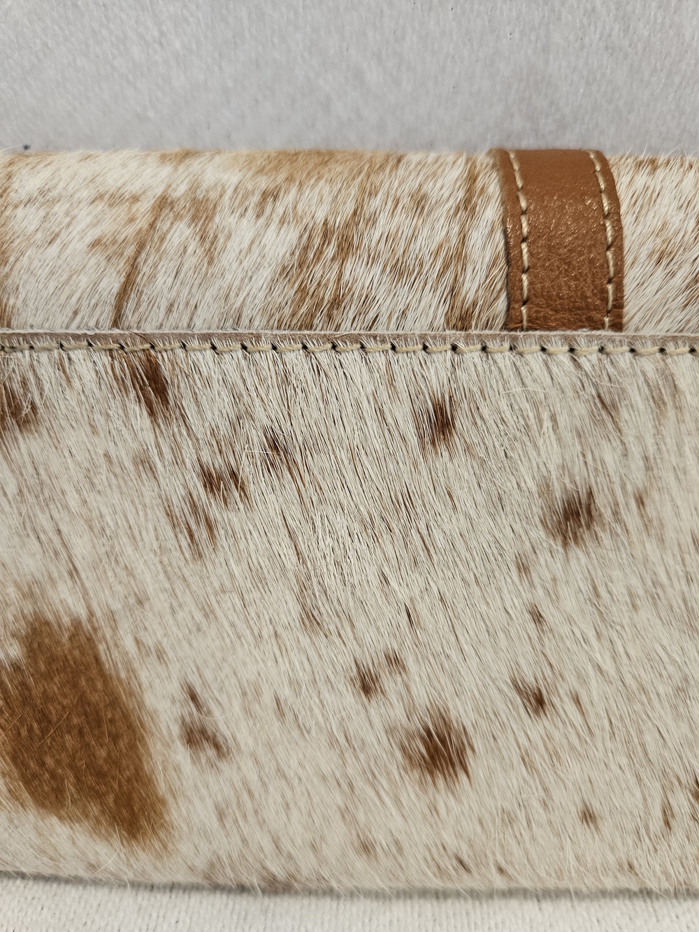 Myra Aria Spotted Hair-on Cowhide Leather Clutch Wallet with Tan Leather Trim - Picture 6 of 8